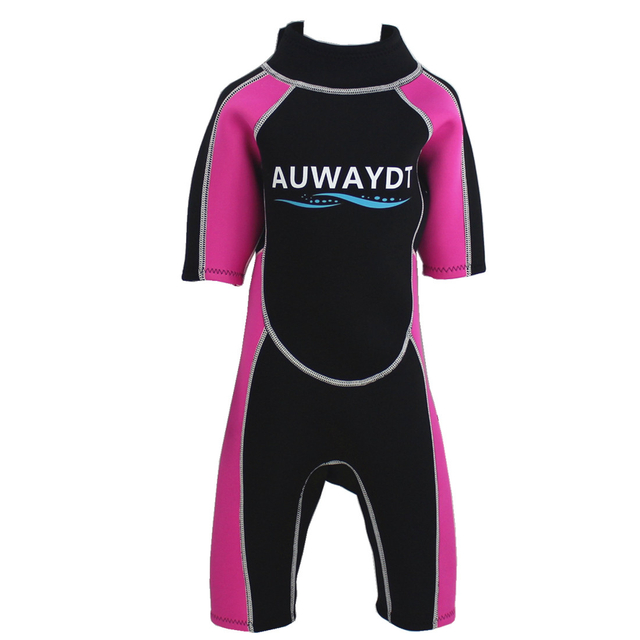 2,5 mm SCR-neopreen met nylon YKK-rits aan de achterkant, plat slot Roze en gele kleuren wetsuit-shorty