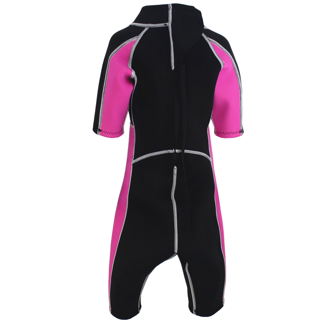 2,5 mm SCR-neopreen met nylon YKK-rits aan de achterkant, plat slot Roze en gele kleuren wetsuit-shorty